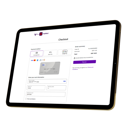 Online payments checkout screen
