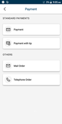 PAX payment screen